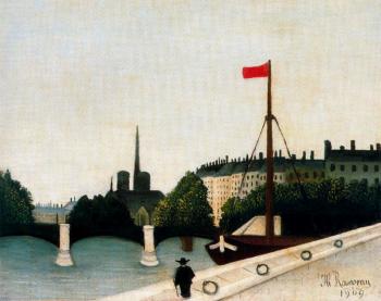 Henri Rousseau : Notre Dame View of the Ile Saint Louis from the Quai Henri IV